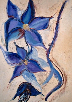 1997_Blaue Clematis_50x70(verkauft)